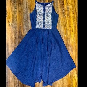 White House Black Market Blue Dress Size 00 Spring Summer Business Casual